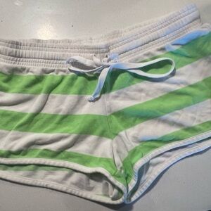 Vintage VS PINK Green and White Striped Women's Shorts
